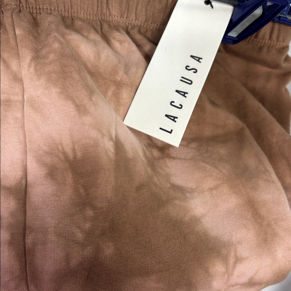 LACAUSA Earthy brown stretchy jogger cotton spandex  Tie-Dye Pants - Picture 6 of 9